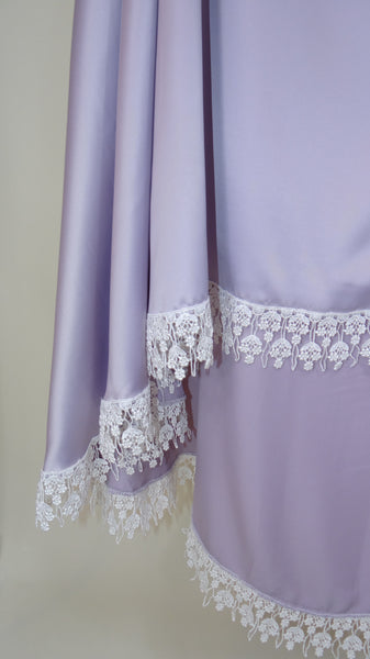 Nusaybah Pearl Lavender Satin Scarf/Veil